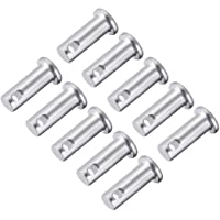 sourcing map Clavijas de un solo agujero- 8 mm x 20 mm- cabeza plana- acero galvanizado- 10 unidades